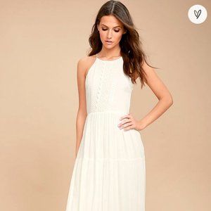 Lulus White Embroidered Maxi Dress